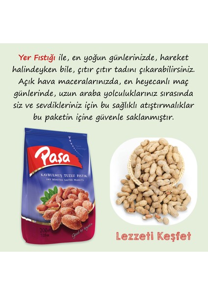 Paşa Kuruyemiş Kavrulmuş Tuzlu Yer Fıstığı 200 gr