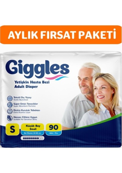 Yetişkin Bel Bantlı Hasta Bezi Small 90 Adet