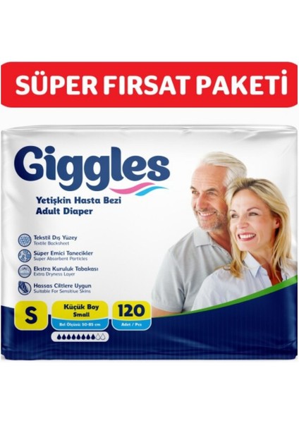 Yetişkin Bel Bantlı Hasta Bezi Small 120 Adet