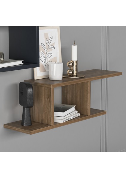 Deren Plus Duvar Rafı Antrasit Ceviz modelleri