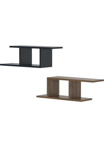 Deren Plus Duvar Rafı Antrasit Ceviz fırsatları