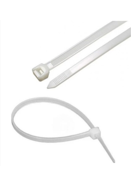 Plastik Kelepçe Cırt Kablo Bağı - Flex Kanal Bağlantı Kelepçesi 100'lü 610X7.6 mm Beyaz