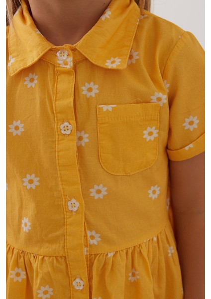 Kız Papatya Desenli Poplin Elbise fiyatları