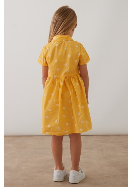 Kız Papatya Desenli Poplin Elbise fırsatları