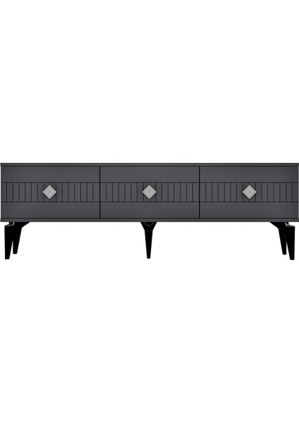 Midas Tv Stand (Alt Modül) Antrasit-Gümüş