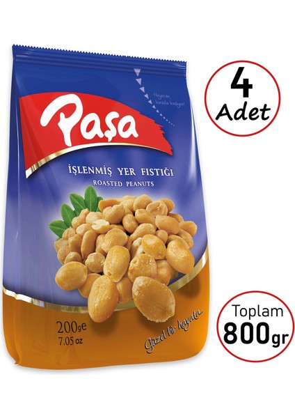 Paşa Kuruyemiş İşlenmiş Yer Fıstığı 200 gr x 4 Adet