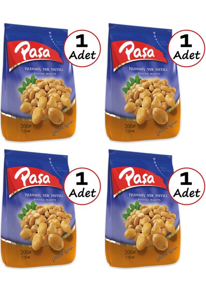 Paşa Kuruyemiş İşlenmiş Yer Fıstığı 200 gr x 4 Adet