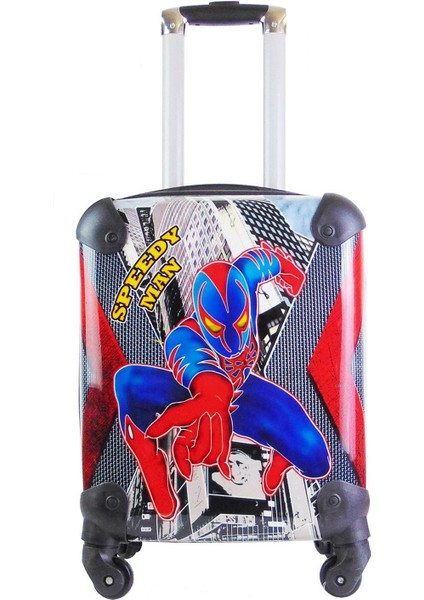 Spiderman Speedy Man Erkek Çocuk Valizi Siyah