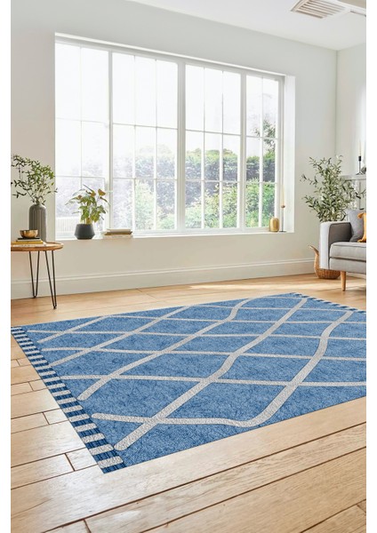 Özel Tasarım Düz Renk Sade Desen Kaymaz Taban Yıkanabilir Yolluk Salon Halısı, Sade-24-Mavi, modelleri