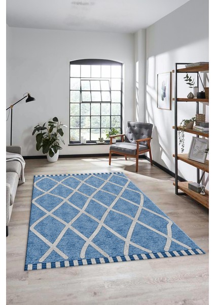 Özel Tasarım Düz Renk Sade Desen Kaymaz Taban Yıkanabilir Yolluk Salon Halısı, Sade-24-Mavi, fırsatları