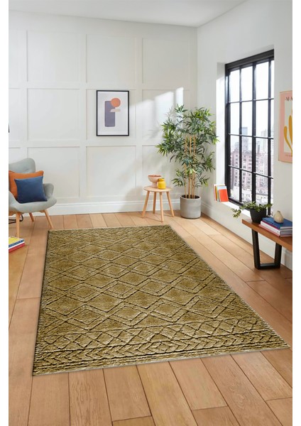 3D Dijital Kaymaz Taban Yıkanabilir Kilim Desen Yolluk Mutfak Salon Halısı, Sade-05-Kahve,