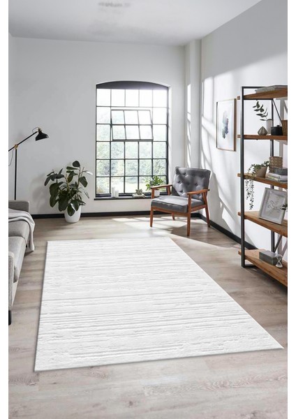 Düz Renk Sade Motifli Dijital Kaymaz Taban Yıkanabilir Yolluk Salon Halısı, Sade-32-Beyaz, modelleri