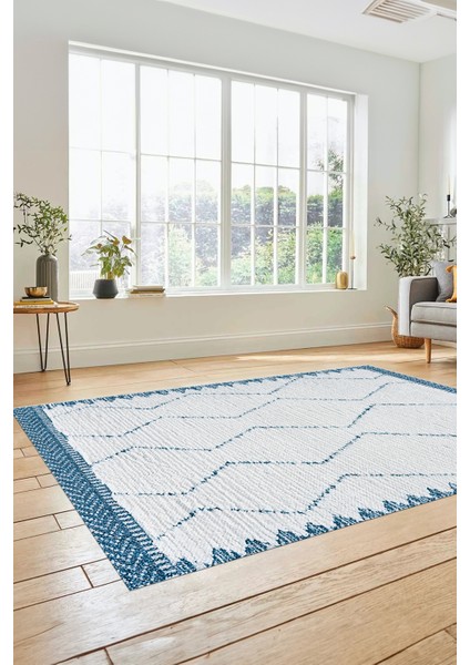 Dijital Kaymaz Taban Yıkanabilir Sade Kilim Desen Yolluk Mutfak Salon Halısı, Sade-17-Mavi, fırsatları