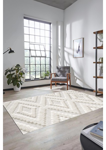 Düz Renk Sade Kilim Motifli Dijital Kaymaz Taban Yıkanabilir Yolluk Salon Halısı Sade-33-Krem modelleri