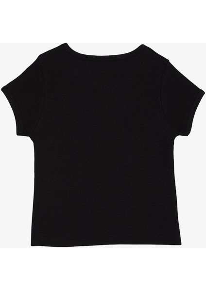 Kız Çocuk Tişört Kemer Boy Yazı Baskılı 8-14 Yaş, Siyah fiyatları