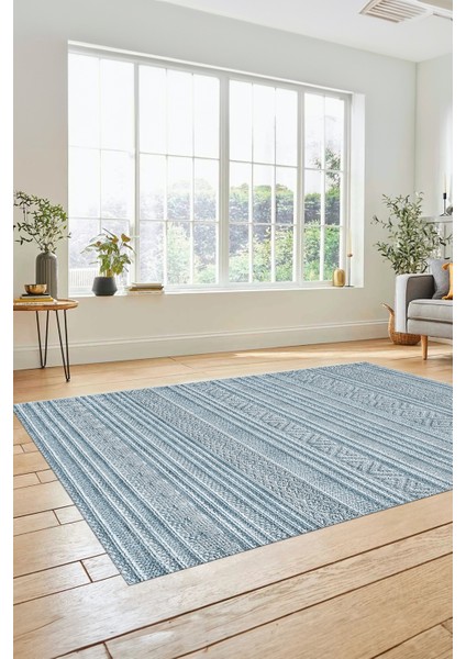 Kilim Desenli Sade Motifli Kaymaz Taban Yıkanabilir Yolluk Salon Halısı, Sade-30-Mavi, fiyatları