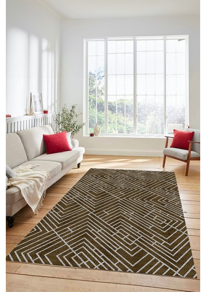 Dijital Baskılı Kaymaz Taban Yıkanabilir Sade Motifli Yolluk Mutfak Salon Halısı, Sade-11-Kahve, fiyatları