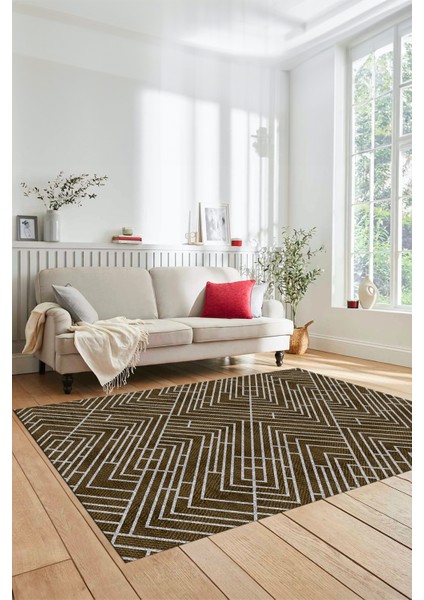 Dijital Baskılı Kaymaz Taban Yıkanabilir Sade Motifli Yolluk Mutfak Salon Halısı, Sade-11-Kahve, modelleri