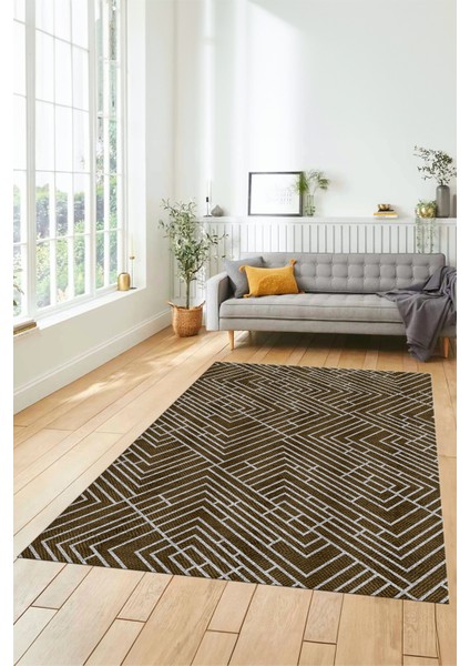 Dijital Baskılı Kaymaz Taban Yıkanabilir Sade Motifli Yolluk Mutfak Salon Halısı, Sade-11-Kahve, fırsatları