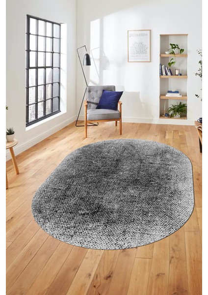 Dijital Baskı Kaymaz Yıkanabilir Sade Düz Renk Tasarım Oval Yolluk Salon Halısı, O-Sade-43-Siyah, modelleri