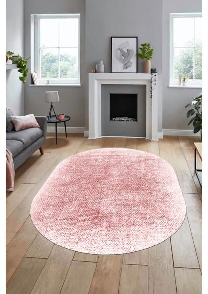 Dijital Baskı Kaymaz Yıkanabilir Sade Düz Renk Tasarım Oval Yolluk Salon Halısı, O-Sade-43-Pembe, indirimleri
