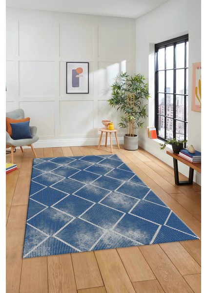 Dijital Baskı Kaymaz Yıkanabilir Sade Şık Motifli Yolluk Mutfak Salon Halısı, Sade-41-Mavi, modelleri