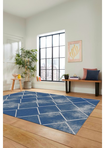 Dijital Baskı Kaymaz Yıkanabilir Sade Şık Motifli Yolluk Mutfak Salon Halısı, Sade-41-Mavi, fırsatları
