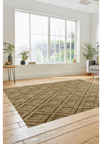 Sade Baklava Desen Motifli Kaymaz Taban Yıkanabilir Yolluk Salon Halısı, Sade-28-Kahve, fiyatları