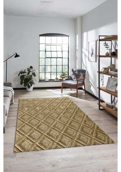 Sade Baklava Desen Motifli Kaymaz Taban Yıkanabilir Yolluk Salon Halısı, Sade-28-Kahve, modelleri