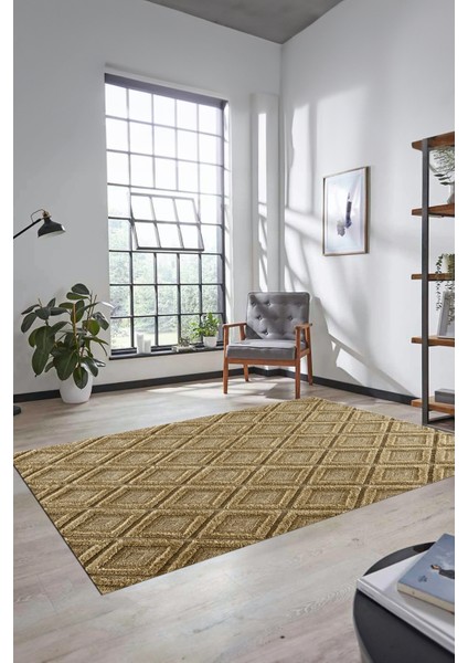 Sade Baklava Desen Motifli Kaymaz Taban Yıkanabilir Yolluk Salon Halısı, Sade-28-Kahve, fırsatları