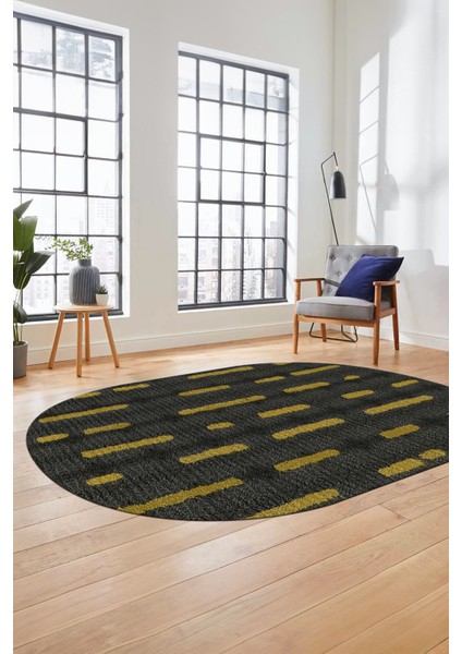 Dijital Baskı Kaymaz Yıkanabilir Sade Düz Oval Yolluk Koridor Salon Halısı, O-Sade-49-Sarı, modelleri