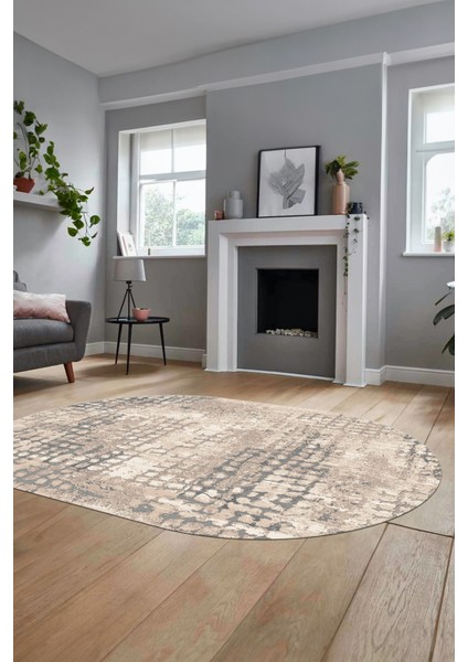 Baskılı Kaymaz Taban Yıkanabilir Sade Motifli Oval Yolluk Mutfak Salon Halısı, O-Sade-16-Vizon, fiyatları