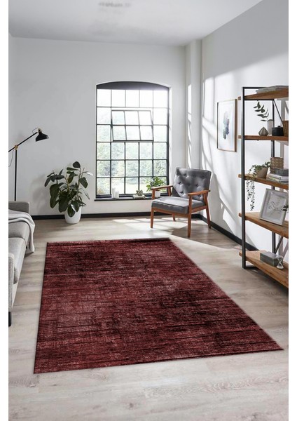 Düz Renk Sade Desen Dijital Kaymaz Taban Yıkanabilir Yolluk Salon Halısı Sade-37-Bordo fiyatları