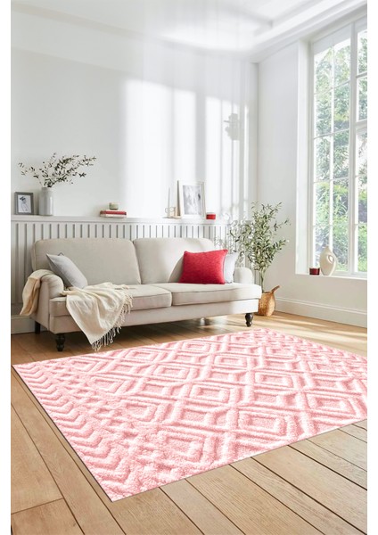 3D Dijital Kaymaz Taban Yıkanabilir Kilim Desen Yolluk Mutfak Salon Halısı, Sade-04-Pembe, fırsatları