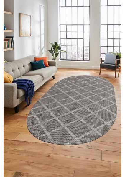 Düz Desenli Dijital Kaymaz Yıkanabilir Sade Oval Yolluk Koridor Salon Halısı, O-Sade-20-Gri, modelleri