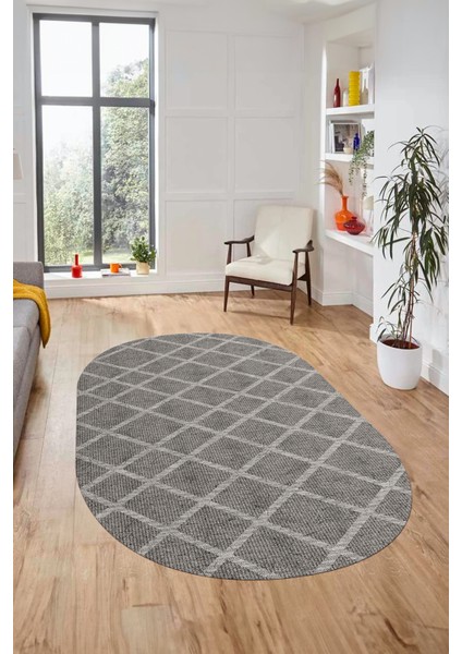 Düz Desenli Dijital Kaymaz Yıkanabilir Sade Oval Yolluk Koridor Salon Halısı, O-Sade-20-Gri, indirimleri