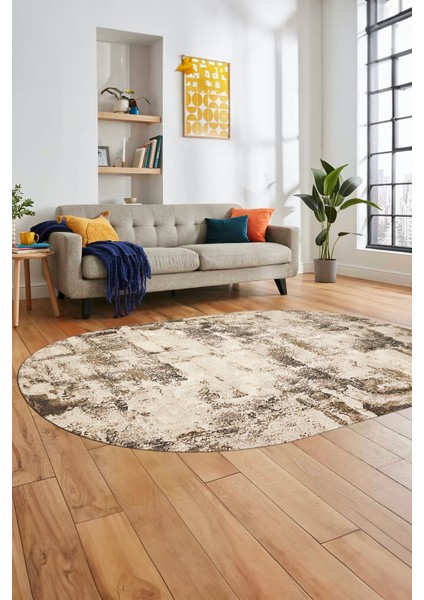 Düz Renk Sade Desen Dijital Kaymaz Taban Yıkanabilir Oval Yolluk Salon Halısı, O-Sade-25-Kahve, modelleri