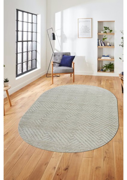 Dijital Baskı Kaymaz Yıkanabilir Sade Desen Oval Yolluk Koridor Salon Halısı, O-Sade-47-Krem, fiyatları