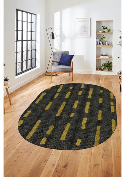Dijital Baskı Kaymaz Yıkanabilir Sade Düz Oval Yolluk Koridor Salon Halısı, O-Sade-49-Sarı, fiyatları