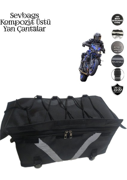 Motorsiklet Kompozit Üstü Yan Çantalar Sağ Sol Iki Adet