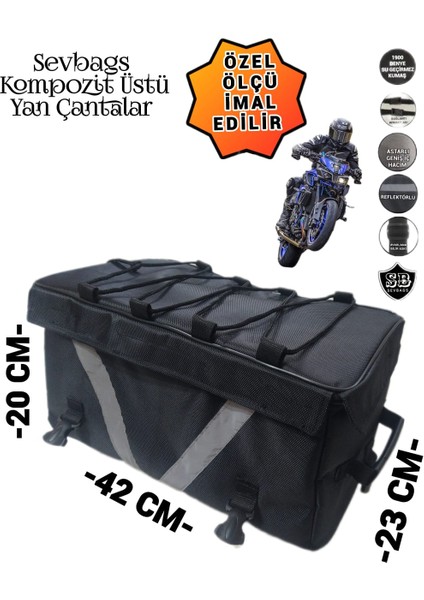 Motorsiklet Kompozit Üstü Yan Çantalar Sağ Sol Iki Adet