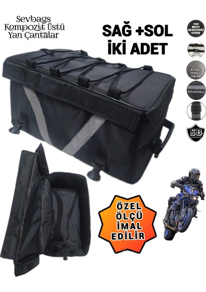 Motorsiklet Kompozit Üstü Yan Çantalar Sağ Sol Iki Adet