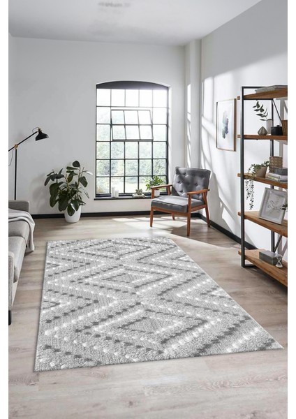 Düz Renk Sade Kilim Motifli Dijital Kaymaz Taban Yıkanabilir Yolluk Salon Halısı, Sade-33-Gri, fiyatları