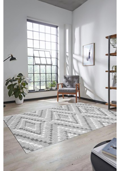 Düz Renk Sade Kilim Motifli Dijital Kaymaz Taban Yıkanabilir Yolluk Salon Halısı, Sade-33-Gri, modelleri