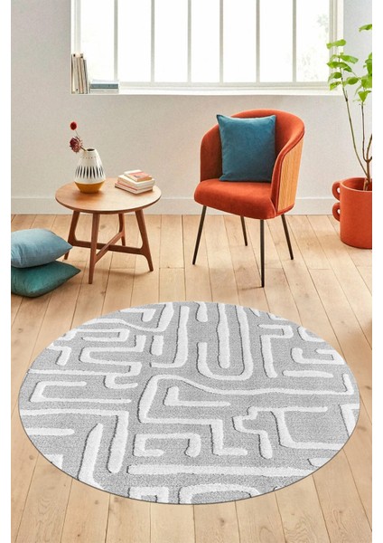 Dijital Kaymaz Taban Yıkanabilir Sade Düz Desen Yuvarlak Mutfak Salon Halısı, Y-Sade-09-Gri, fiyatları