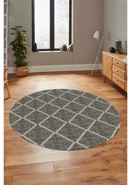 Baklava Desenli Sade Motifli Kaymaz Taban Yıkanabilir Yuvarlak Salon Halısı, Y-Sade-29-Kahve, modelleri