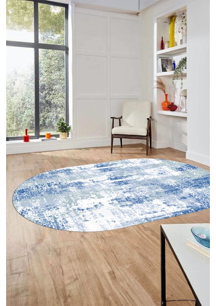 Dijital Baskı Kaymaz Yıkanabilir Sade Düz Renk Tasarım Oval Yolluk Salon Halısı, O-Sade-44-Mavi, fiyatları