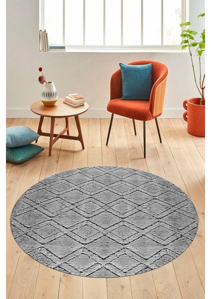 3D Dijital Kaymaz Taban Yıkanabilir Kilim Desen Yuvarlak Mutfak Salon Halısı, Y-Sade-05-Gri, modelleri