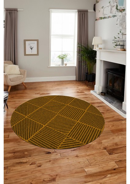 Dijital Baskı Kaymaz Yıkanabilir Sade Yuvarlak Mutfak Salon Halısı, Y-Sade-46-Sarı, fiyatları