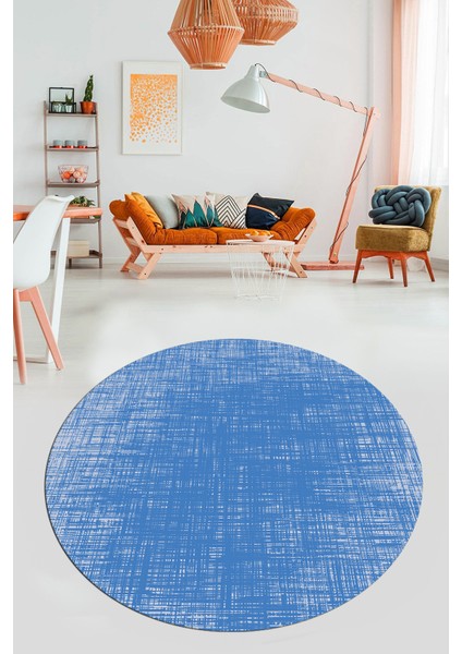 Dijital Kaymaz Taban Yıkanabilir Sade Düz Desen Yuvarlak Mutfak Salon Halısı, Y-Sade-14-Mavi, fiyatları